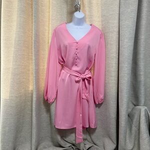 PRETTYGARDEN Women’s long puff sleeve Satin V neck Cocktail Dress